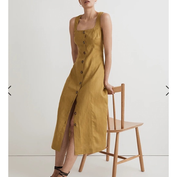 Citrus lime linen dress - Picture 3 of 9